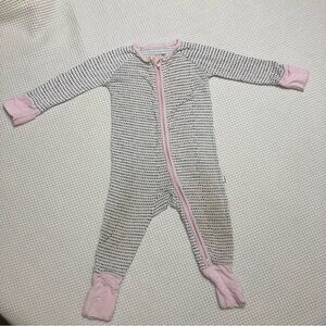 Little Sleepies Zippy 3-6 months Pink Dot Convertible Bamboo Pajamas Play Condit
